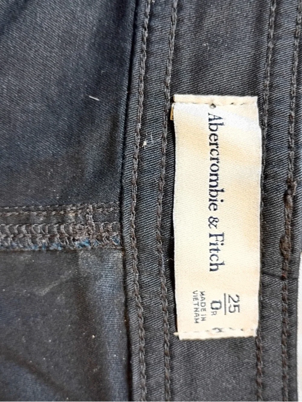 Abercrombie & Fitch Black Cargo Pants Women Size 25 Utility Zip - Picture 5 of 7